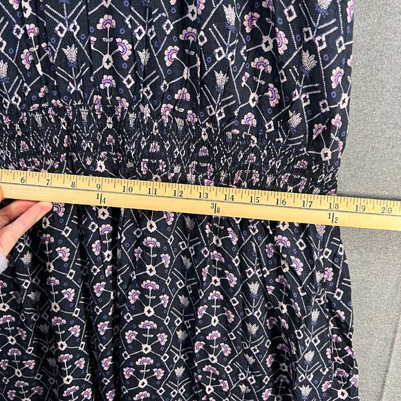 Destination 365 Printed Short-Sleeve Midi Dress with Smo Black Abstract XLP - Picture 6 of 15